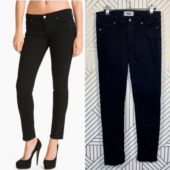Paige‎ Peg Skinny Jeans in Black Overdye - Picture 1 of 8